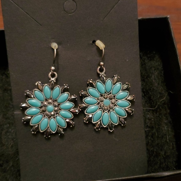 Jewelry - SILVER-PLATED TURQUOISE  FASHION EARRINGS